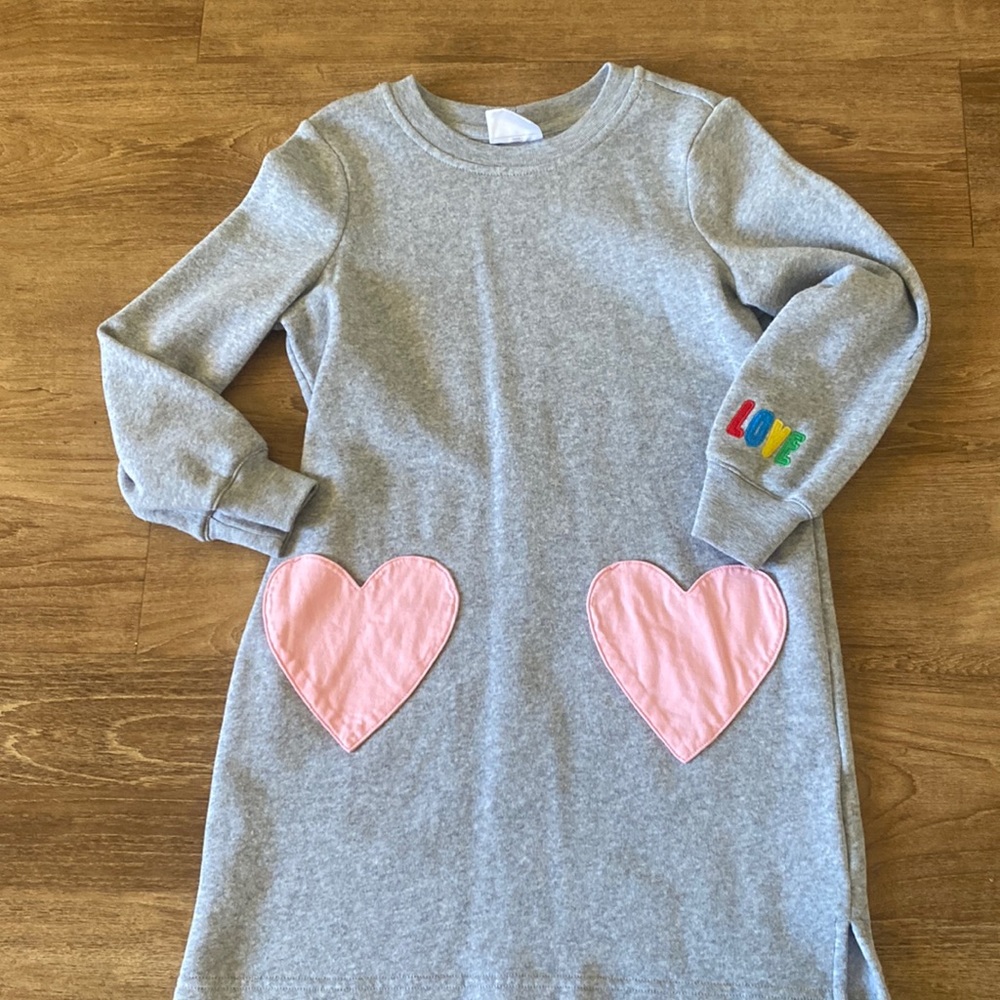 Hanna Anderson gray sweatshirt dress